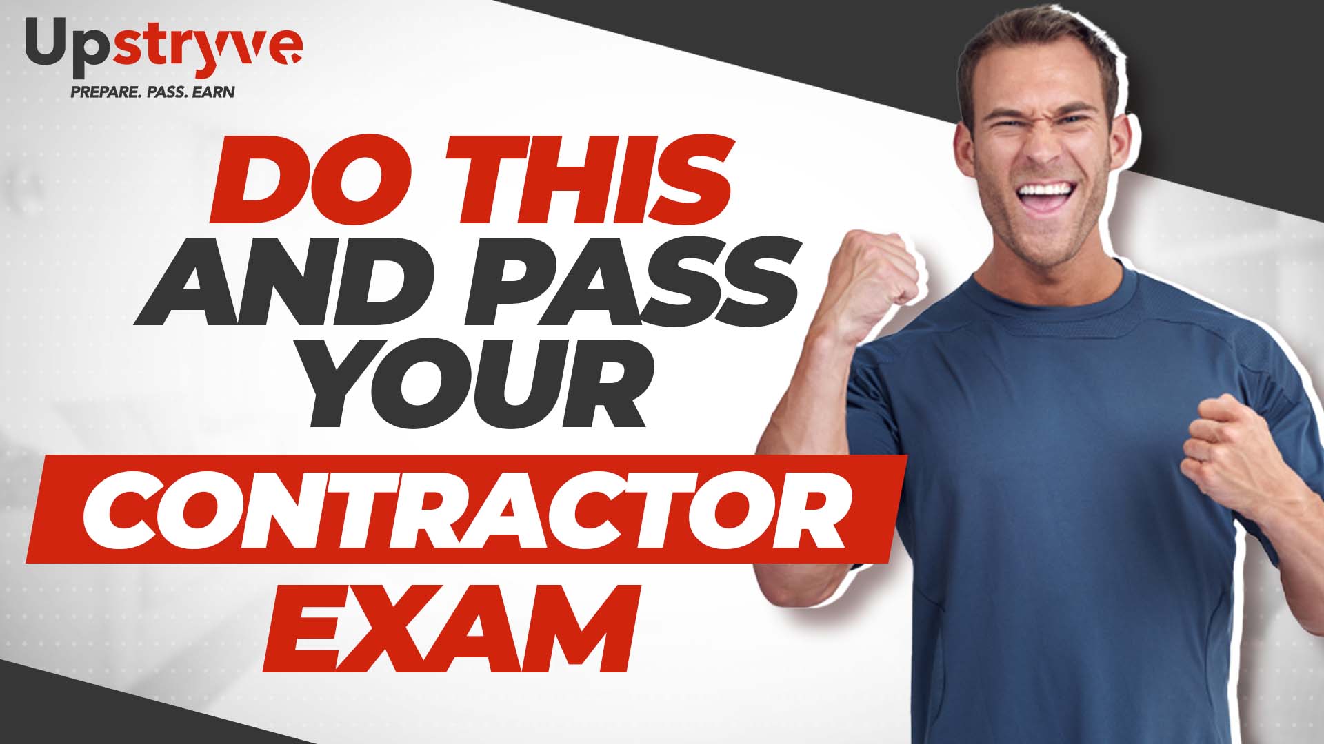 J.D Myers explains why it's so important to properly prepare for your contractor license exam. This is the key to passing your contractor license exam. 

This is one of the most difficult exams you could take and what makes it so challenging is the fact that it has more to do with your test-taking abilities vs your trade knowledge. 

Many veteran tradespeople fail this exam due to the fact that they believe they know everything that will be on the test, but that is just not the case. These exams are designed to be difficult to pass. 

That is why Upstryve provides books, courses, rental packages, highlighted and tabbed books, and 1-on1 online tutoring. We want to give you the best chance possible to pass your contractor license exam on the first attempt.