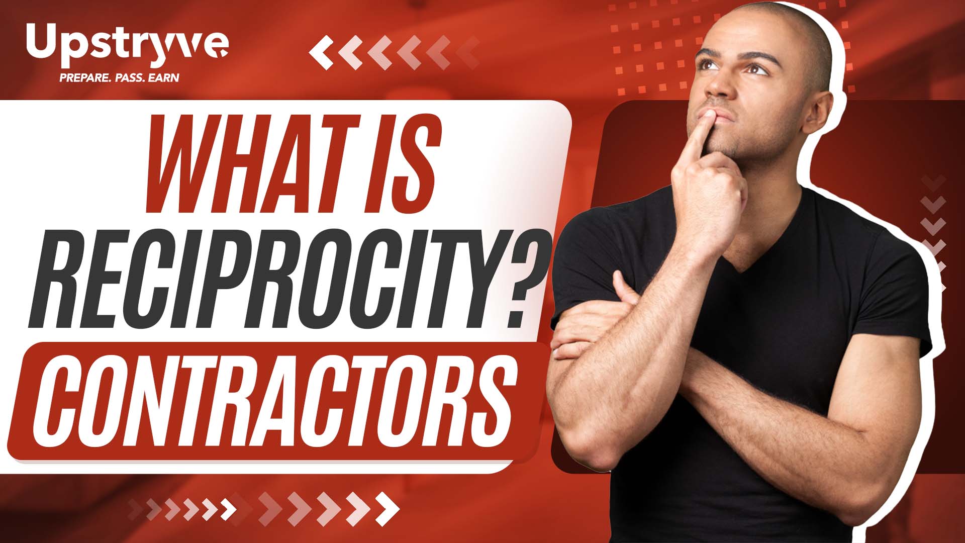 What States Offer Reciprocity For General Contractors? This is a question we constantly get here at Upstryve. Luckily Licensing Expert J.D. Myers has all the details on the topic. So what exactly is reciprocity and why is it important to know? It is essentially saying that a state accepts your license you received from a different state. They acknowledge that the qualifications/exams/scope of work is similar enough that the new state will not require you to go through the entire examination process all over again i.e. You want to pull permits in NC but you only have an SC license. NC accepts the SC license through their reciprocity agreement.

Below we will leave the definition based on Florida, however, most states that participate will have the same or a similar definition. For more details make sure to watch the entire video and contact J.D. with any questions you may have.

DEFINITIONS: Section 489.115 (3)(c), Florida Statutes, provides for certification by reciprocity for any applicant who holds a valid, current, license to practice contracting issued by another state, if the state has entered into a reciprocal agreement with the Board, and subject to the terms of that agreement.
